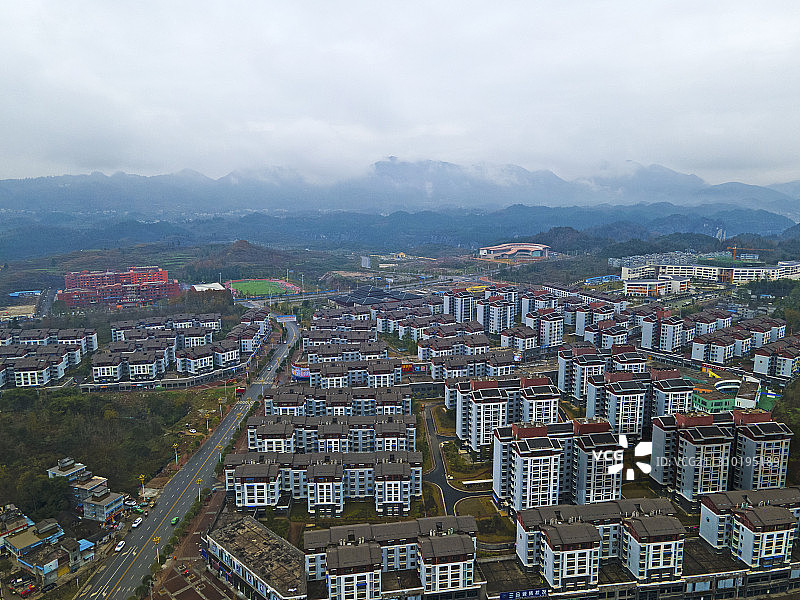 贵州省遵义市务川仡佬族苗族自治县易地扶贫搬迁县城集中安置点图片素材