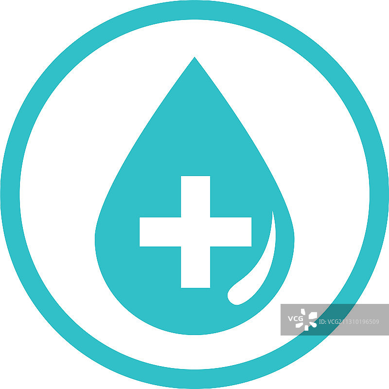 医疗水滴健康液体蓝色剪影图片素材