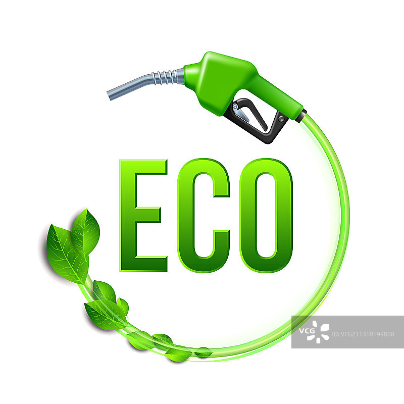 绿色燃油泵枪头和绿色软管图片素材