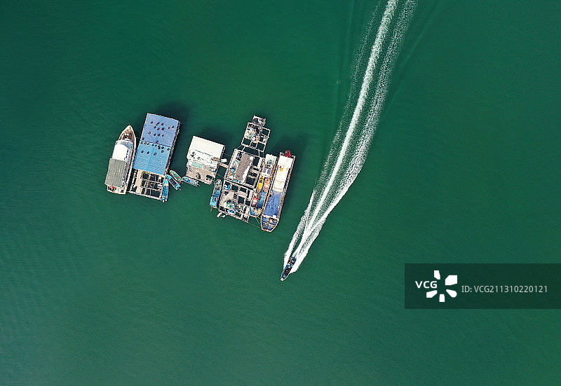 广东省惠州市惠阳区大亚湾东升岛渔村附近航拍图片素材