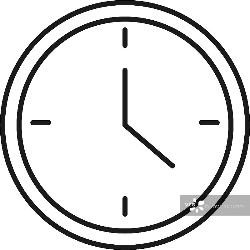 时钟时间商业成功线条风格图标图片素材