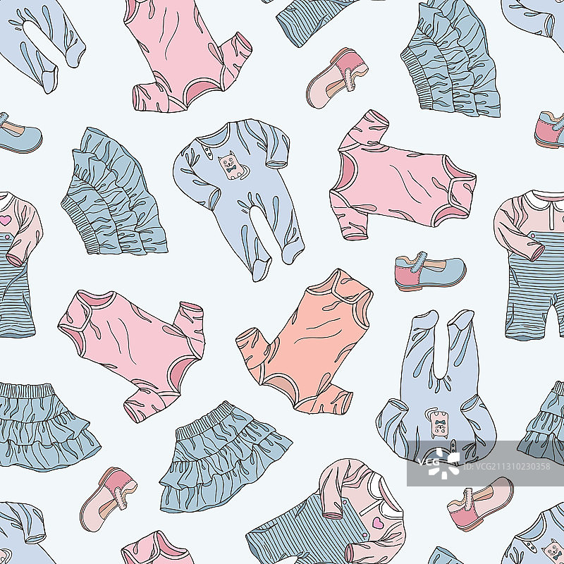 儿童服装无缝图案-02图片素材