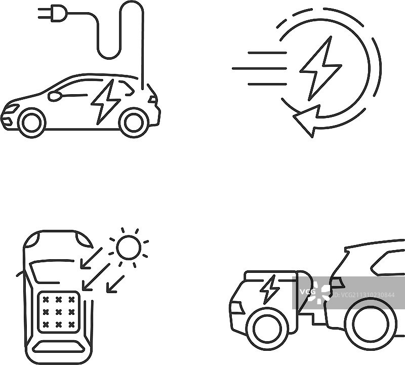 替代能源交通线性图标图片素材