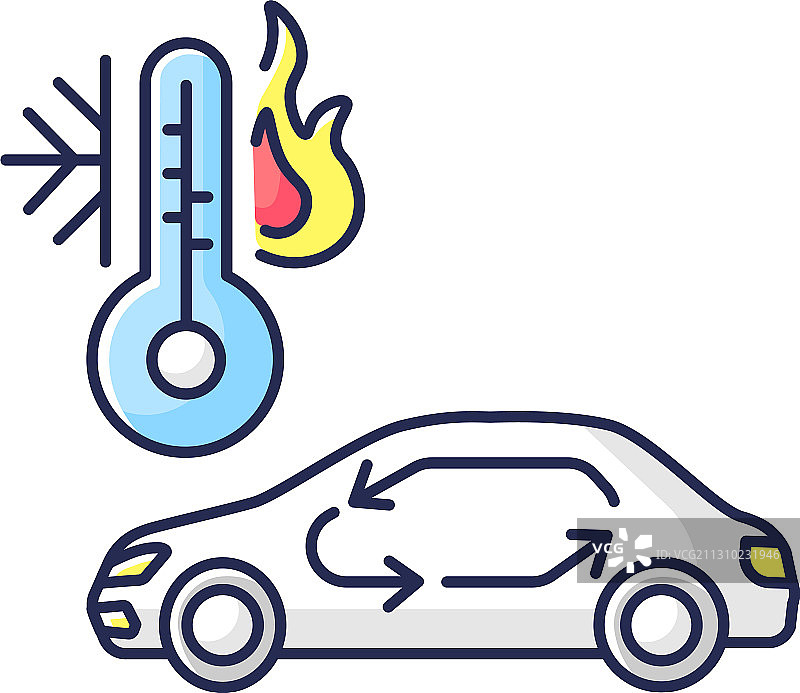汽车空调RGB颜色图标图片素材