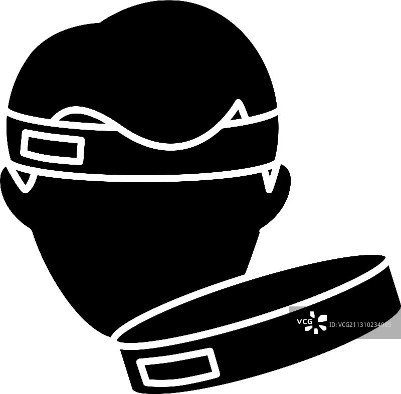 黑色运动发带字形图标图片素材