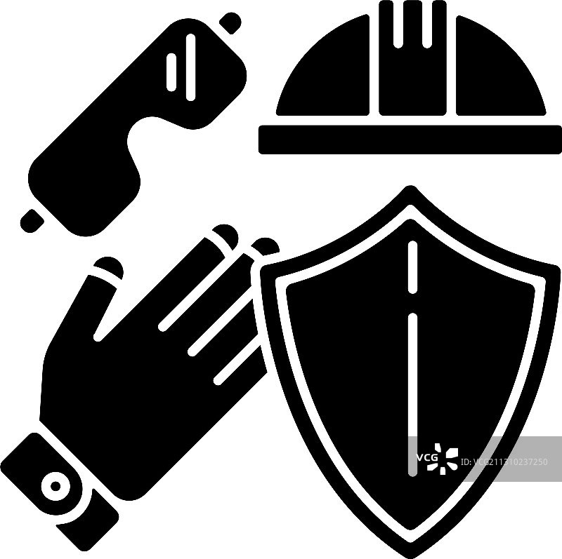 劳务安全黑色标志图标图片素材