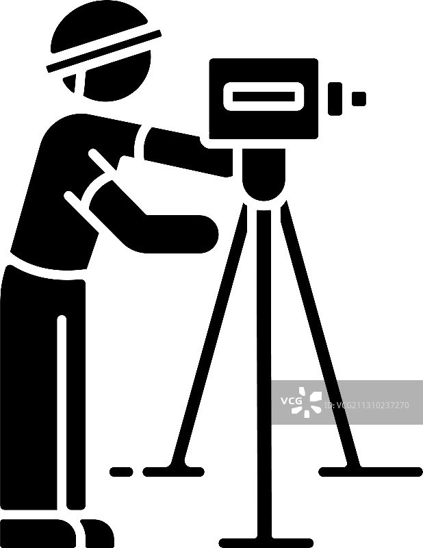 土地测量员黑色图标图片素材