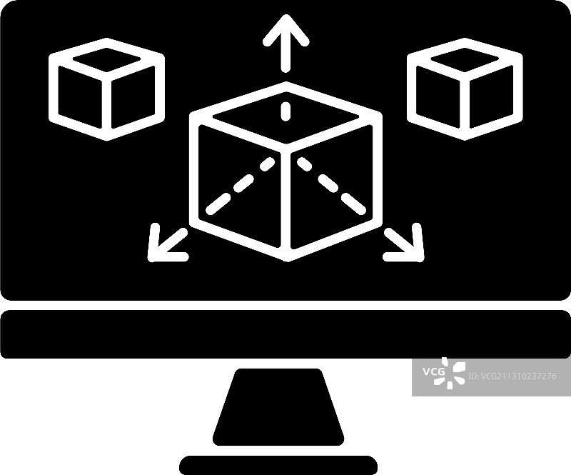 黑色建模字形图标图片素材