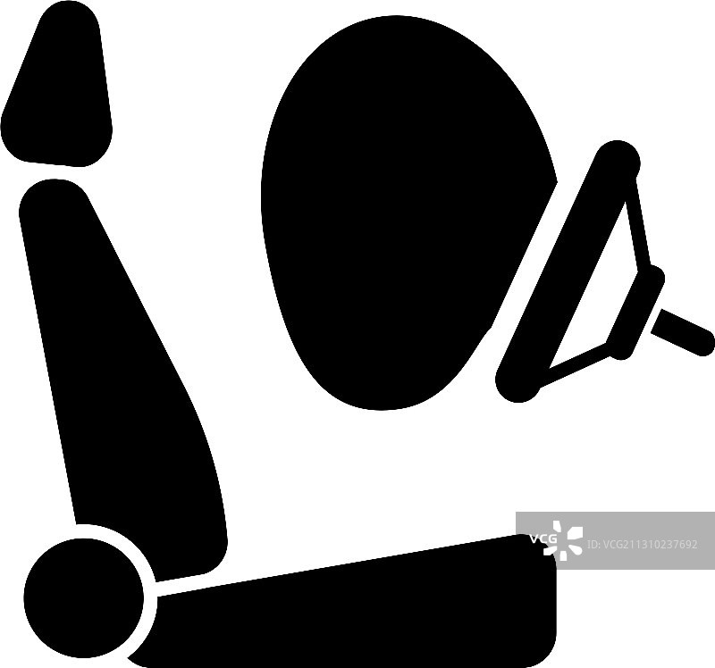 安全气囊黑色字形图标图片素材