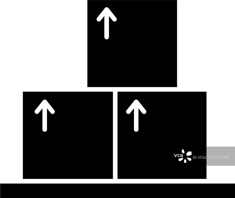 纸板箱黑色标志图标图片素材