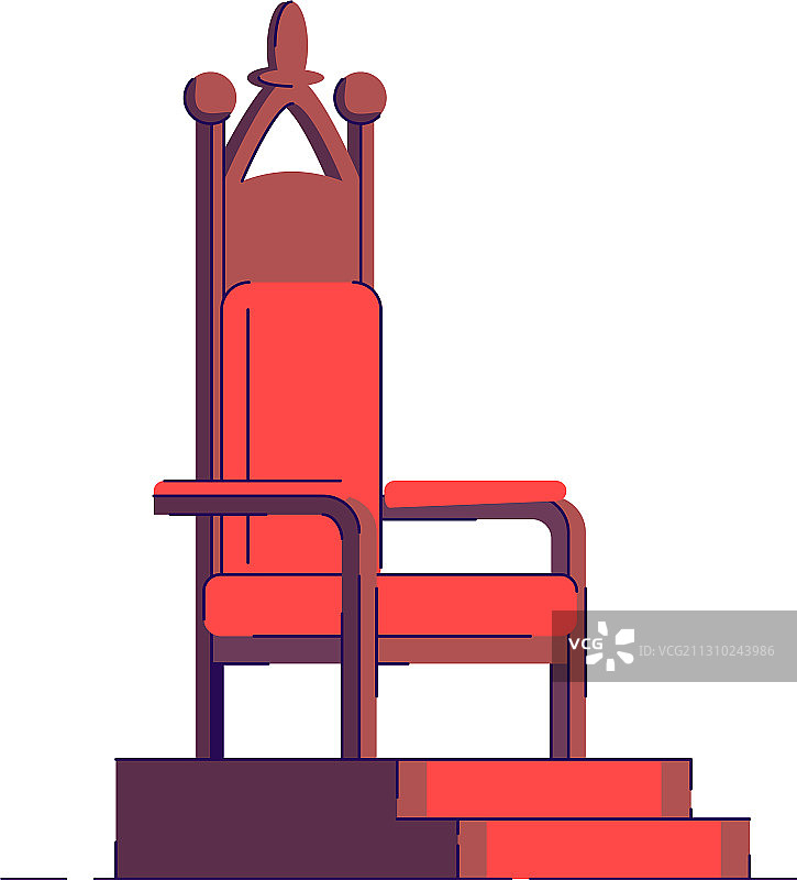 中世纪王座室半扁平RGB颜色图片素材