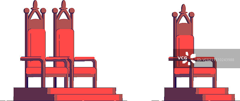 皇家王座室半扁平RGB颜色图片素材