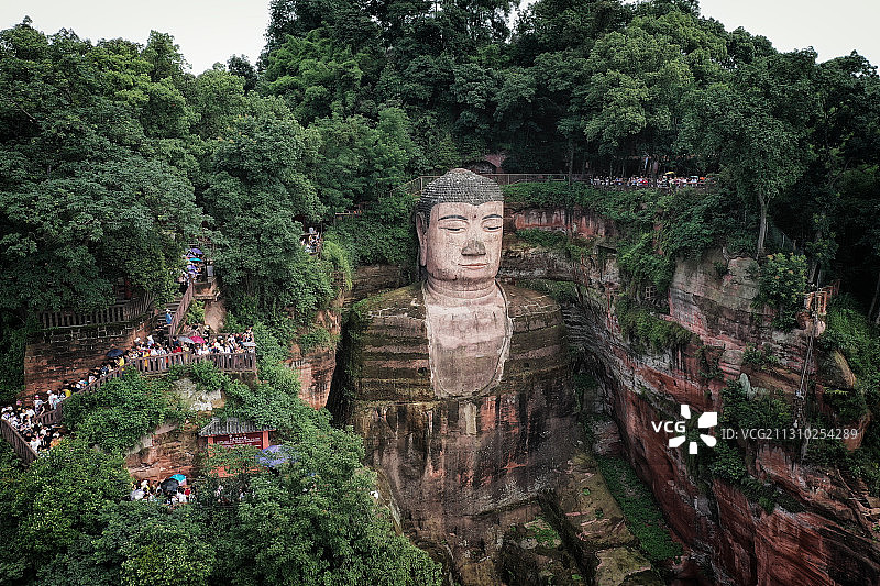 乐山大佛+四川省乐山市市中区乐山大佛风景区图片素材