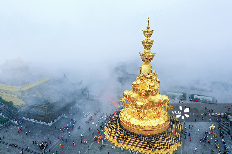 十方普贤+四川省乐山市峨眉山市峨眉山风景区图片素材