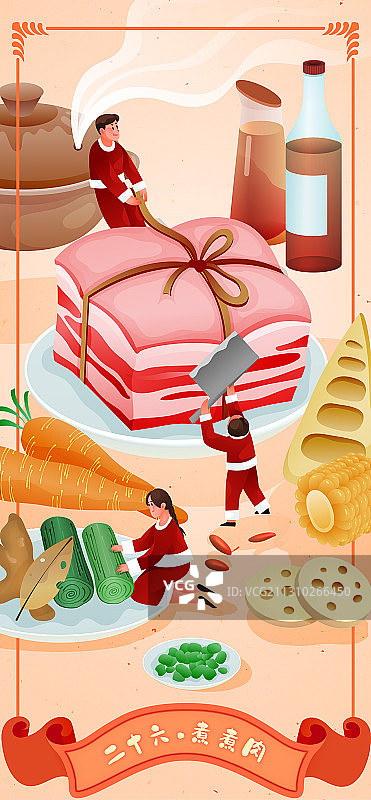 年俗-腊月二十六 炖年肉图片素材