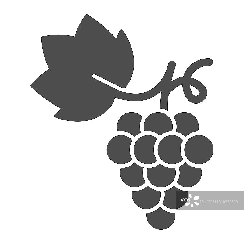 葡萄实心图标夏季概念图片素材