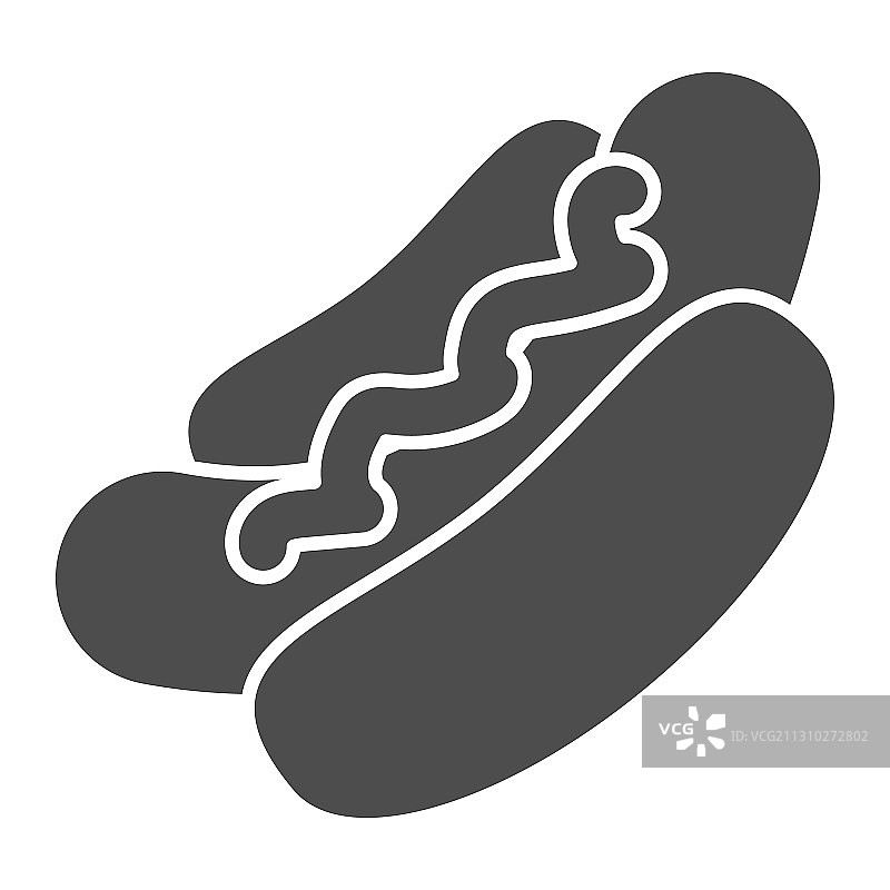 固体热狗图标垃圾食品概念热狗标志图片素材