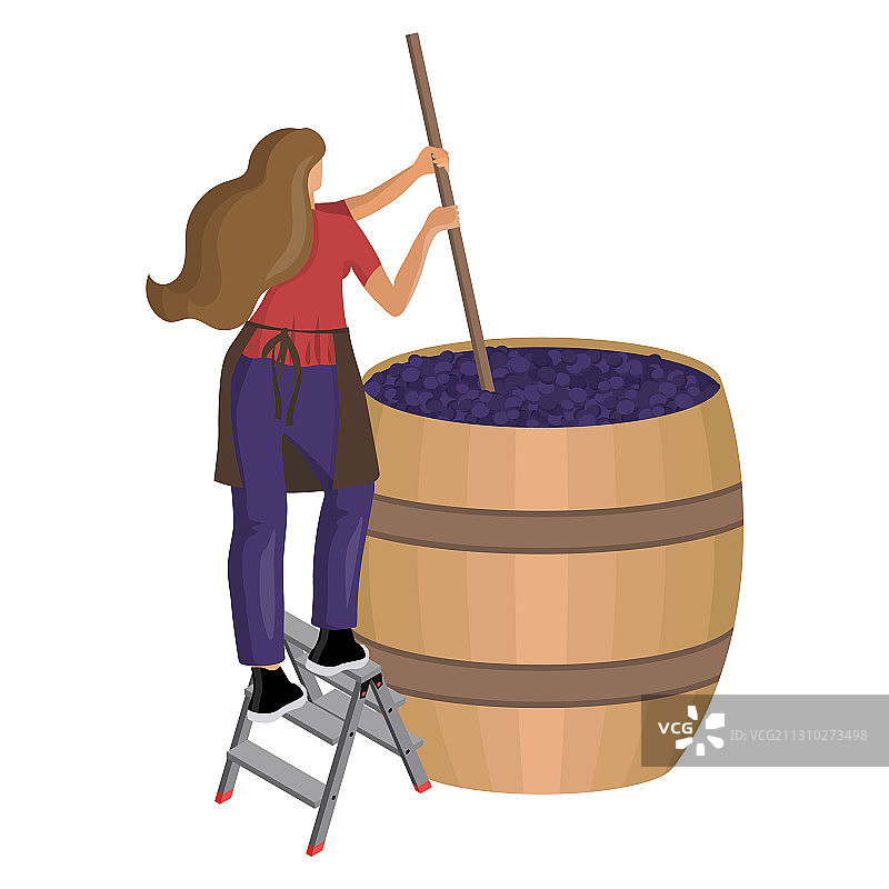 年轻女人混合并摇晃大块葡萄果肉图片素材