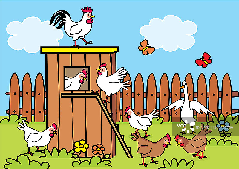 农场鸡舍图片素材