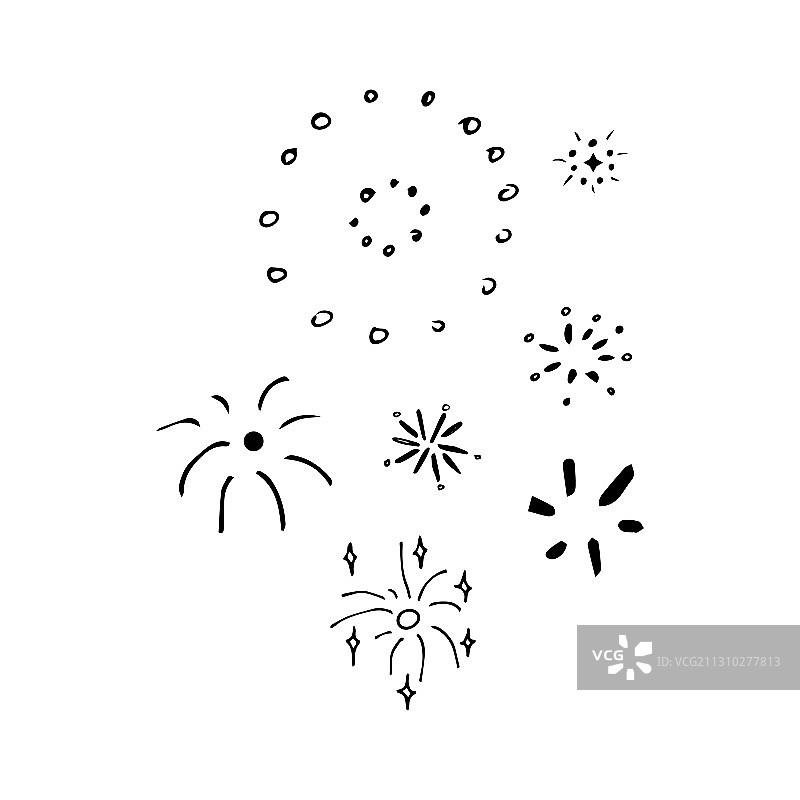 火箭烟花涂鸦图片素材