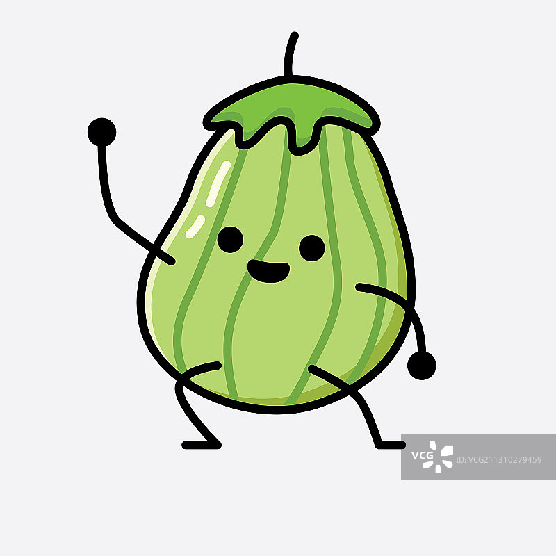 可爱的西葫芦水果吉祥物图片素材