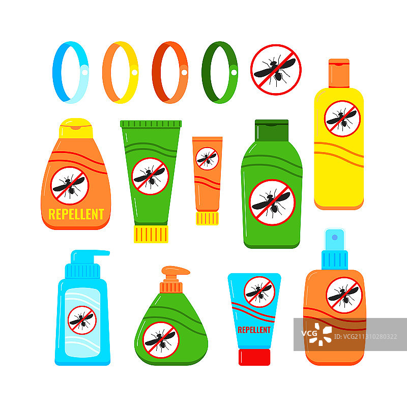 蚊虫驱避霜和喷雾套装图片素材