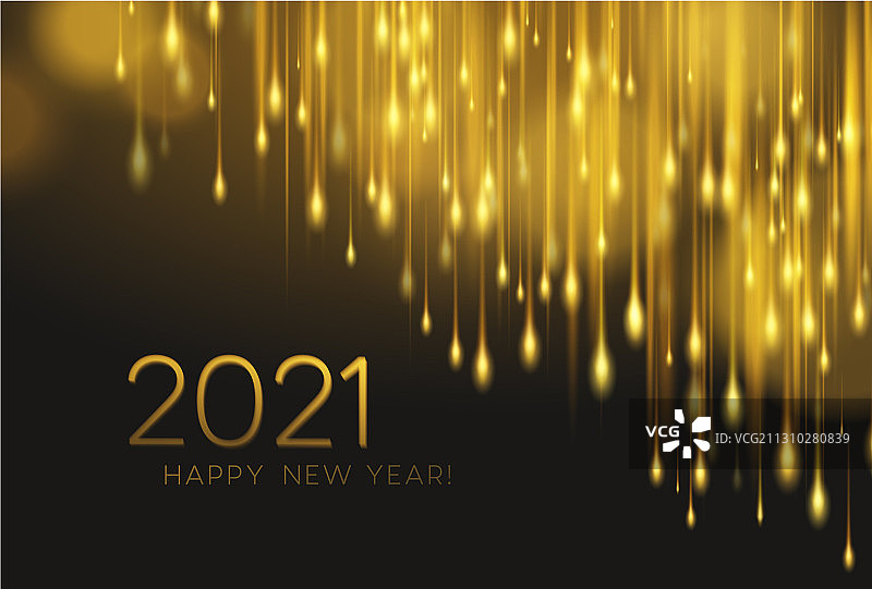 逼真的金色3D 2021字样图片素材