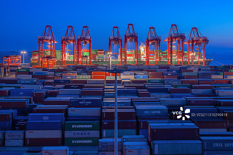 上海洋山深水港码头图片素材