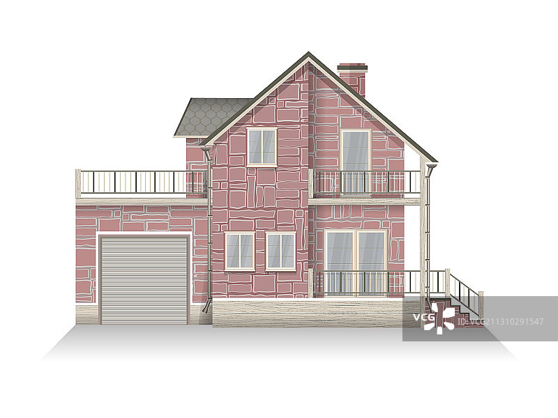 带双折线的郊区家庭住宅高清图图片素材