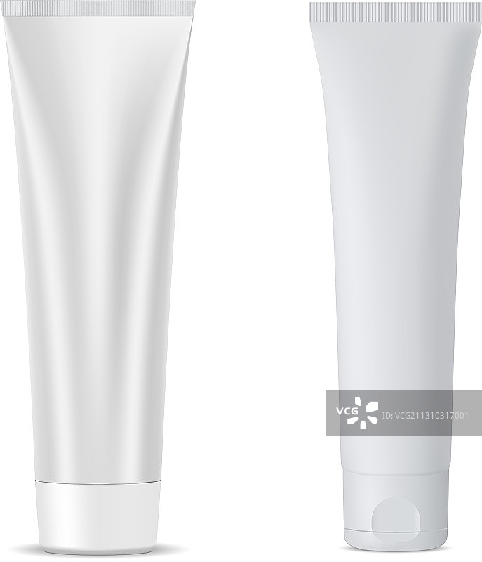 白色空白化妆品乳霜管套装图片素材