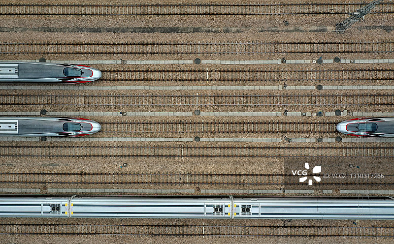 广东省深圳市龙华区深圳北站动车运用所车库航拍图片素材