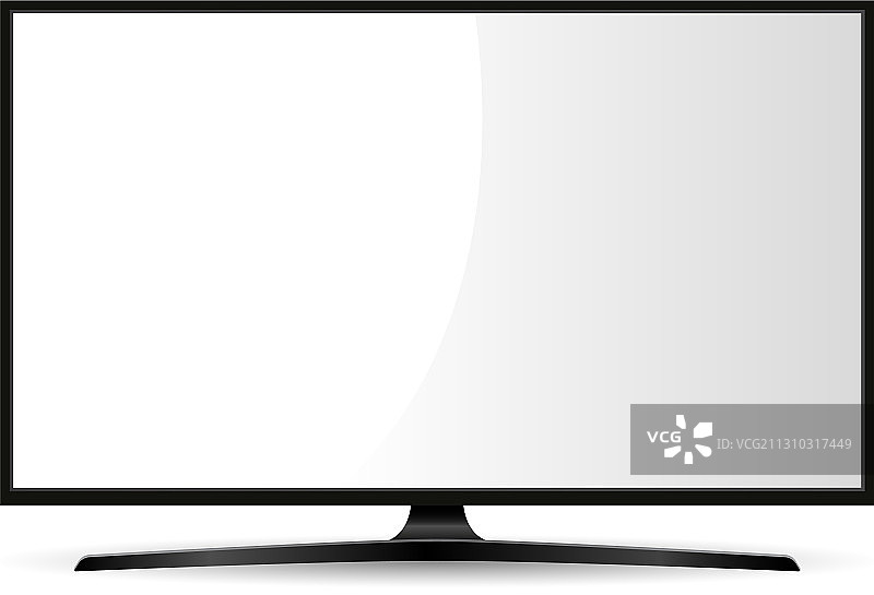 带白色宽屏的黑色电视机图片素材
