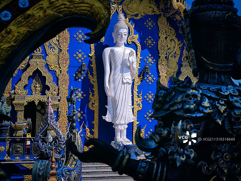 泰国清莱蓝庙小景图片素材