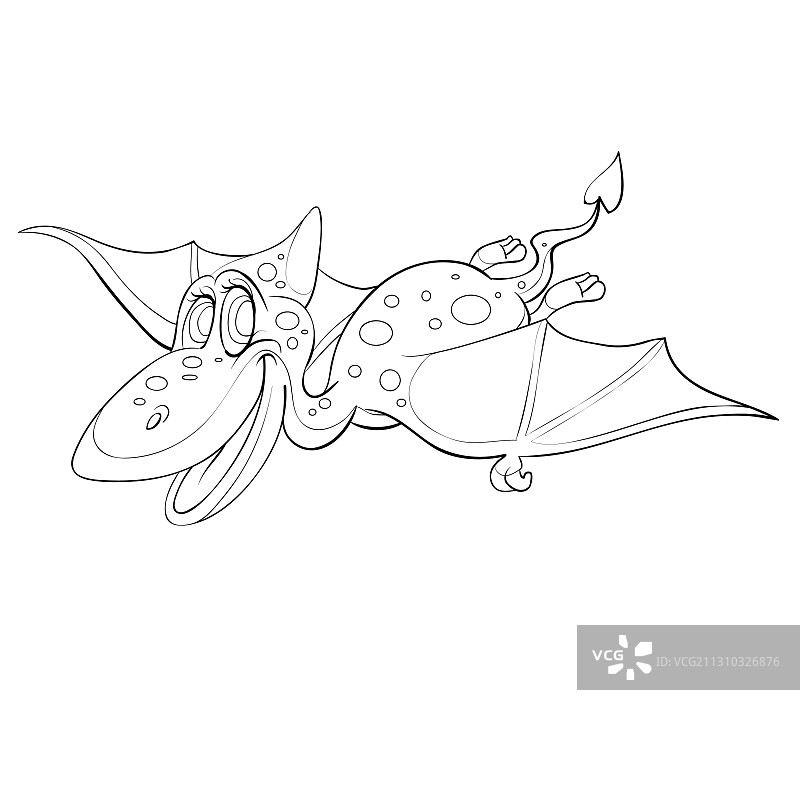 可爱恐龙涂色书卡通简笔画图片素材