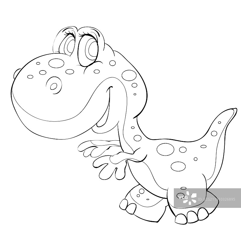 可爱恐龙涂色书卡通简笔画图片素材