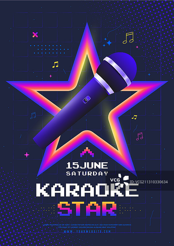麦克风卡拉OK之夜海报设计图片素材