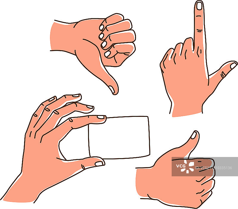 手势手绘标志设计图片素材