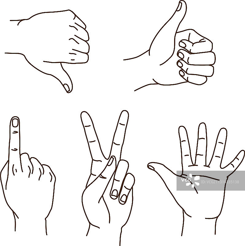 手势手绘标志设计图片素材