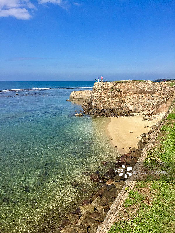 斯里兰卡：印度洋边加勒古城的的美丽风光图片素材
