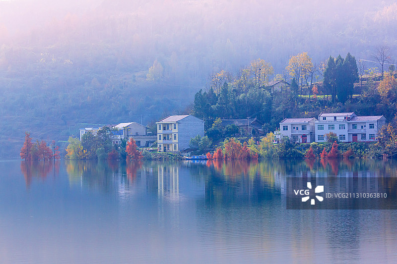 瀛湖秋色图片素材