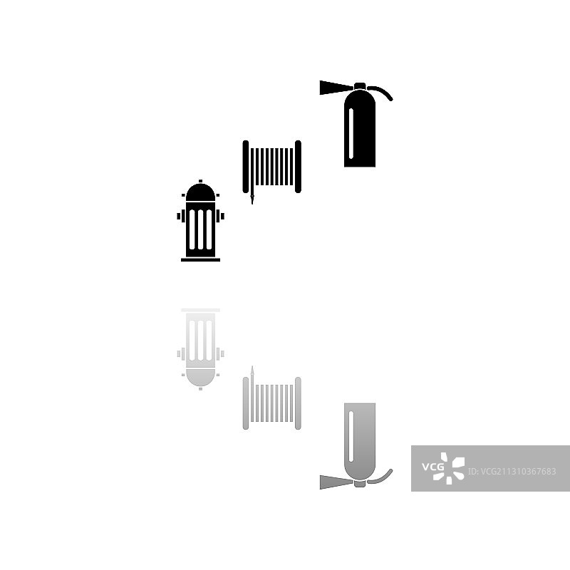 扁平风格消防设备图标图片素材