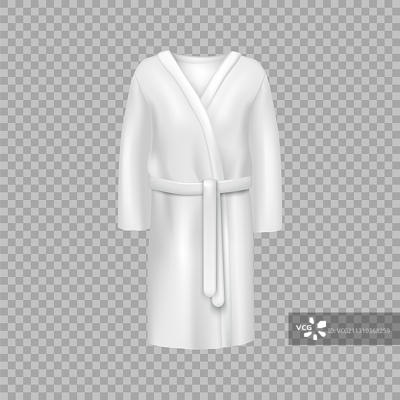 逼真3D精细白色空白浴袍图片素材