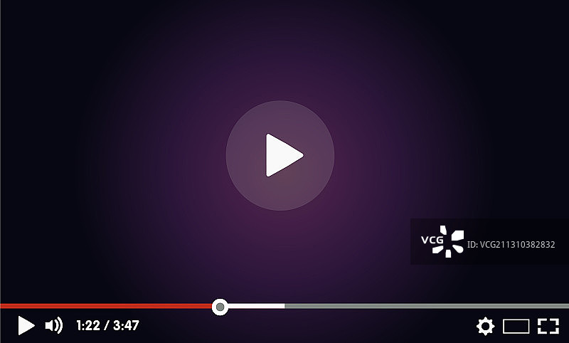 适用于Web和移动应用的扁平风格视频播放器模板图片素材