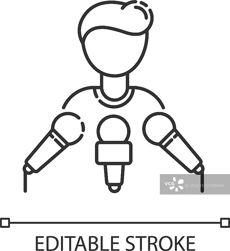 发言人像素完美线性图标图片素材