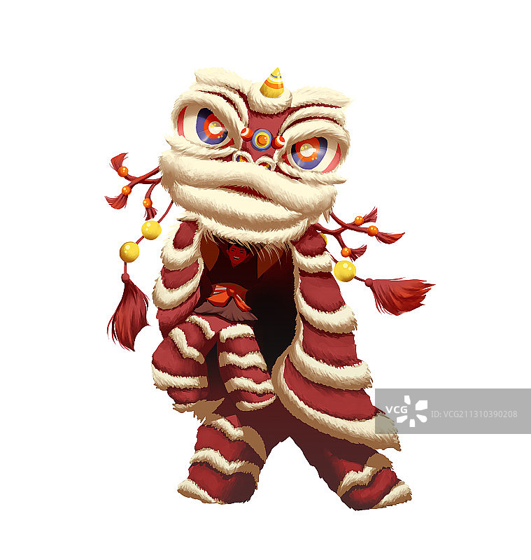 舞狮插画元素图片素材