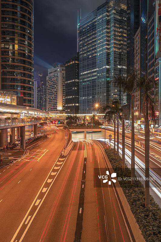 深夜十分的中国香港英皇道图片素材