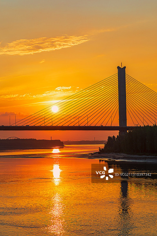 济南黄河建邦大桥图片素材