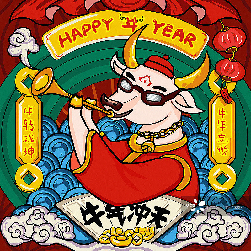 牛气冲天（国潮）图片素材