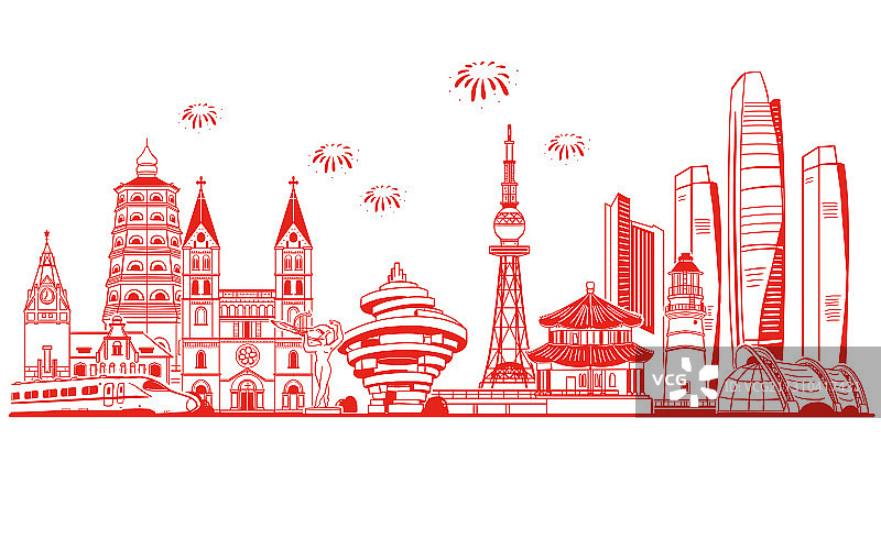 青岛城市建筑图片素材