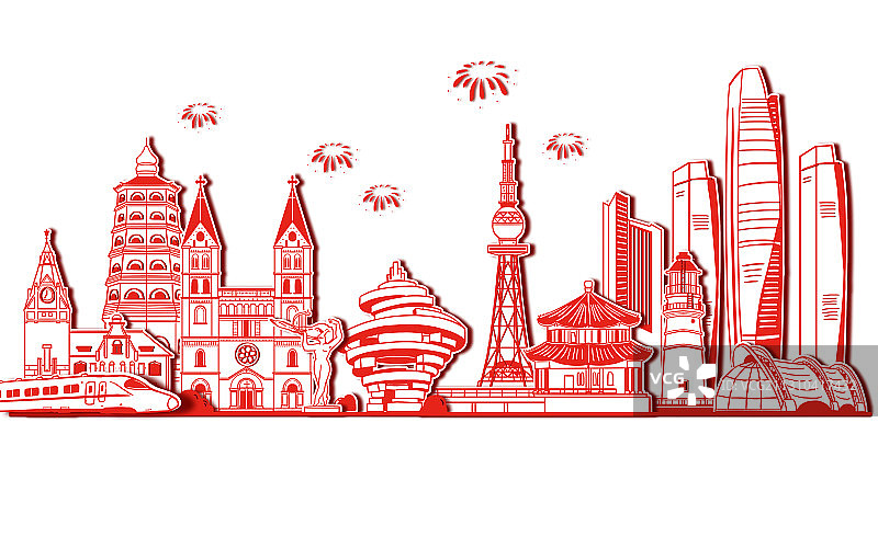 青岛城市建筑图片素材